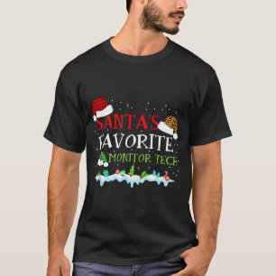 Santa's Favorite Monitor Tech Fun Christmas  T-Shirt