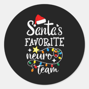 Santa's Favorite Neuro Team Christmas Neurology Nu Classic Round Sticker