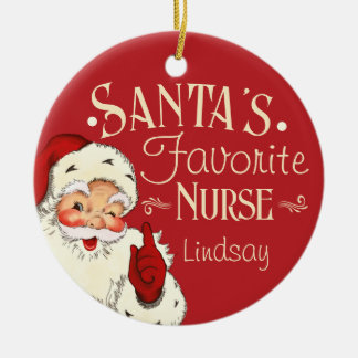 Santa's Favorite Nurse Ceramic Tree Decoration