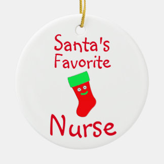 Santa's Favorite Nurse Ceramic Tree Decoration