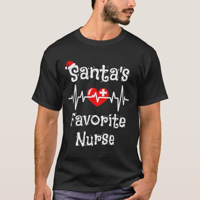 Santa's Favorite Nurse Christmas 2021  T-Shirt (Front)