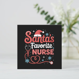 Santa's Favorite Nurse Christmas  Holiday Card