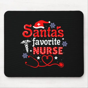 Santa's Favorite Nurse Christmas Short Sleeve  Mouse Mat