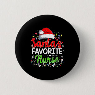 Santa's Favorite Nurse Funny Christmas Nurse Xmas  6 Cm Round Badge