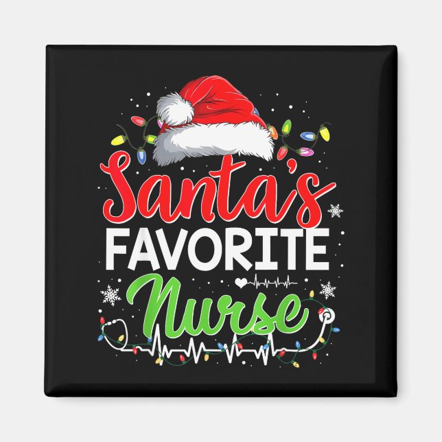 Santa's Favorite Nurse Funny Christmas Nurse Xmas  Magnet (Front)