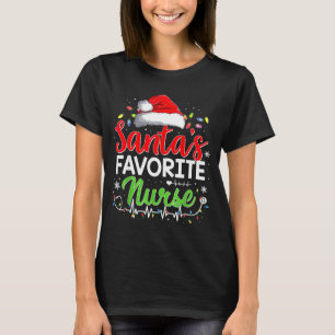 Santa's Favorite Nurse Funny Christmas Nurse Xmas  T-Shirt