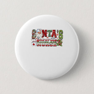 Santa's Favorite Nurse, Merry Nurse, Nurse Christm 6 Cm Round Badge