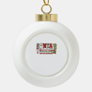 Santa's Favorite Nurse, Merry Nurse, Nurse Christm Ceramic Ball Christmas Ornament