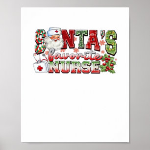 Santa's Favorite Nurse, Merry Nurse, Nurse Christm Poster