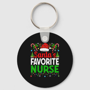 Santas Favorite Nurse Rn Christmas Nursing Christm Key Ring
