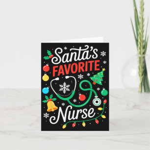 Santa's Favorite Nurse Shirt Men Women Funny Chris Card