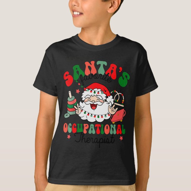 Santa's Favorite Occupational Therast Christmas Th T-Shirt (Front)