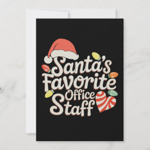 Santa's Favorite Office Staff Christmas Lights Holiday Card