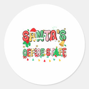 Santa's Favorite Office Staff Christmas Lights San Classic Round Sticker
