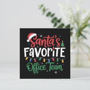 Santa's Favorite Office Team Christmas Funny Work Holiday Card