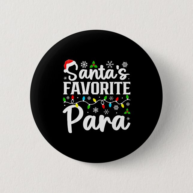 Santa's Favorite Para Funny Christmas Family Match 6 Cm Round Badge (Front)
