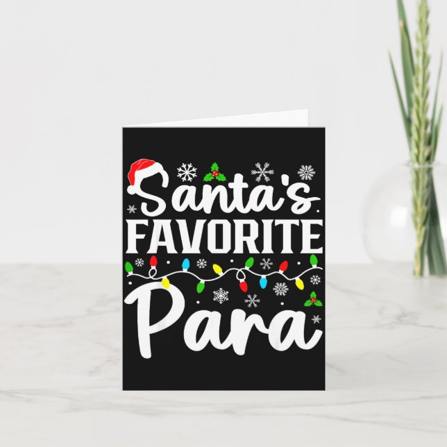 Santa's Favorite Para Funny Christmas Family Match Card (Front)