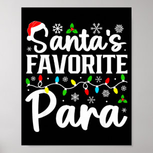 Santa's Favorite Para Funny Christmas Family Match Poster