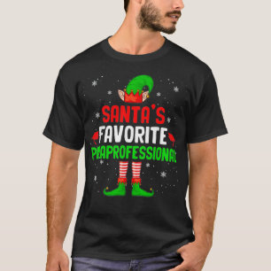 Santa's Favorite Paraprofessional Christmas Elf Fa T-Shirt