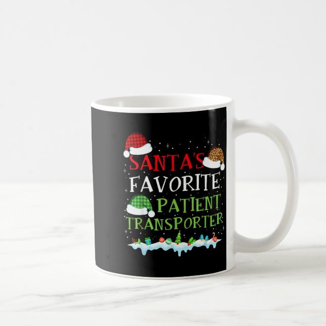Santa's Favorite Patient Transrter Fun Christmas  Coffee Mug (Right)