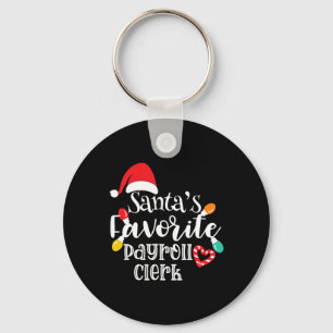 Santa's Favorite Payroll Clerk Christmas Lights Sa Key Ring