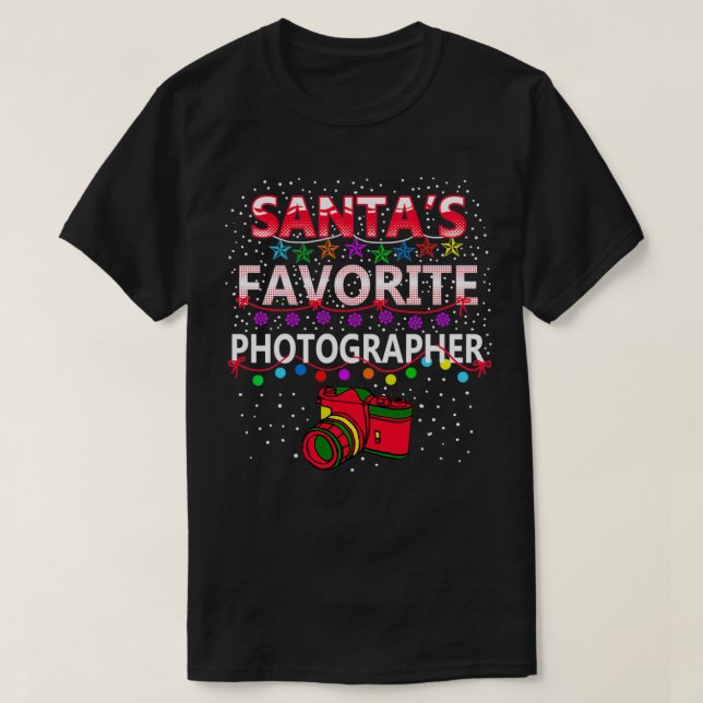 Santa's Favorite Photographer Christmas XMas Ball  T-Shirt (Design Front)
