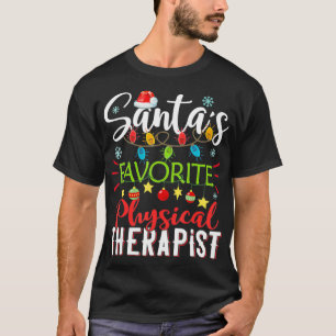 Santas Favorite Physical Therapist Santa Hat Chris T-Shirt