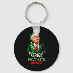 Santa's Favorite President Funny Santa Trump 2024 Key Ring