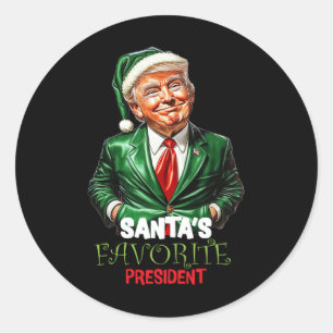 Santa's Favorite President Funny Trump Classic Round Sticker