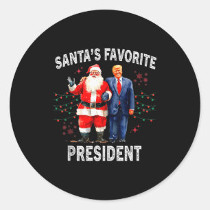 Santas Favorite President Funny Trump Tank Top Classic Round Sticker