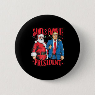 Santa's Favorite President Santa Trump Dance Chris 6 Cm Round Badge