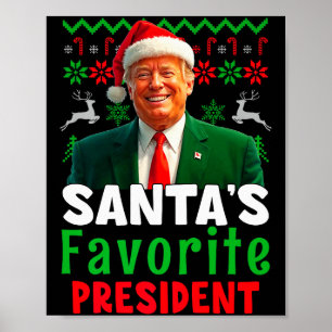 Santas Favorite President Santa Trump Xmas Christm Poster