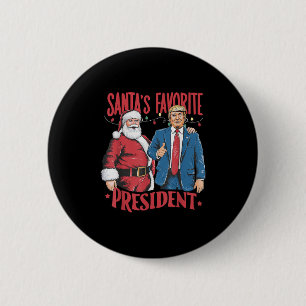 Santas Favorite President Trump Christmas Pajamas  6 Cm Round Badge