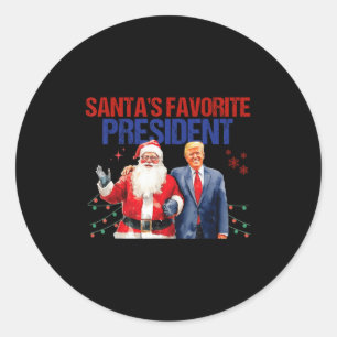 Santas Favorite President Trump Cutetrump Holiday Classic Round Sticker