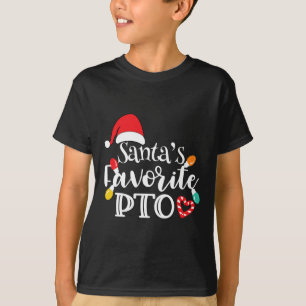 Santa's Favorite Pto Christmas Lights Santa Hat T-Shirt