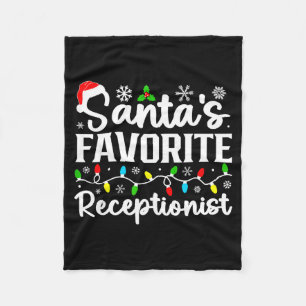 Santa's Favorite Receptionist Christmas Family Mat Fleece Blanket