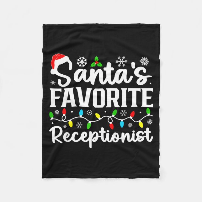 Santa's Favorite Receptionist Christmas Family Mat Fleece Blanket (Front)