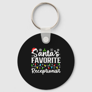 Santa's Favorite Receptionist Christmas Family Mat Key Ring