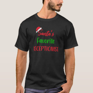 Santas Favorite Receptionist Christmas Pajama T-Shirt
