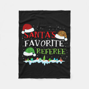 Santa's Favorite Referee Fun Christmas Fleece Blanket