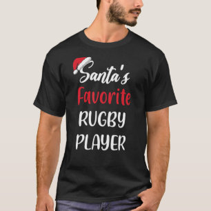 Santas Favorite Rugby Player Christmas Rugby T-Shirt