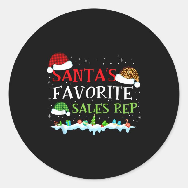 Santa's Favorite S Rep Fun Christmas  Classic Round Sticker (Front)
