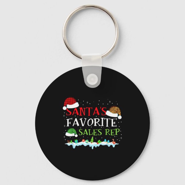 Santa's Favorite S Rep Fun Christmas  Key Ring (Front)
