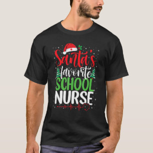 Santa's Favorite School Nurse Christmas Santa Nurs T-Shirt