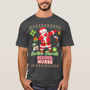 Santas Favorite School Nurse Dabbing Santa Stethos T-Shirt