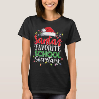 Santa's Favorite School Secretary Christmas Funny  T-Shirt