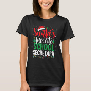 Santa's Favorite School Secretary Christmas Santa T-Shirt