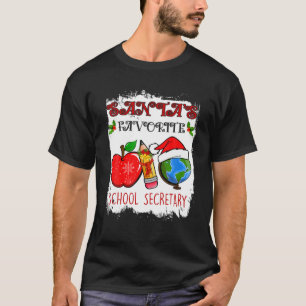 Santa's Favorite School Secretary Funny Christmas T-Shirt