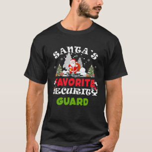 Santa's Favorite Security Guard Funny Christmas Gi T-Shirt