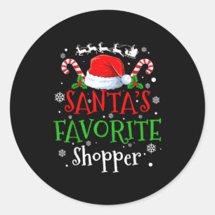 Santa's Favorite Shopper Christmas Party Classic Round Sticker